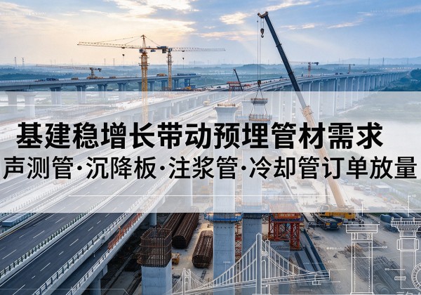 隆安基建稳增长带动预埋监测管材需求，声测管、沉降板、注浆管订单持续放量